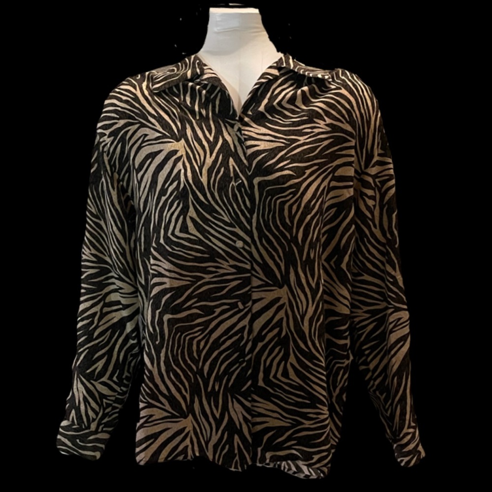 For Your Comfort. Brown Zebra Print. Large. Silk.